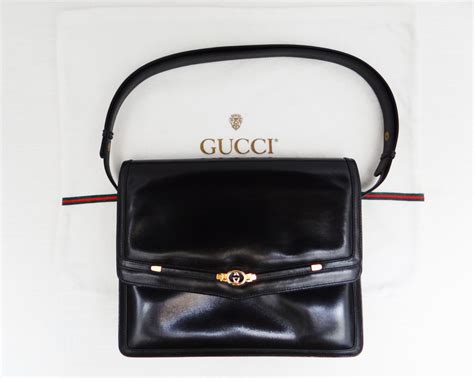 gucci black bag vintage|authentic vintage Gucci handbag.